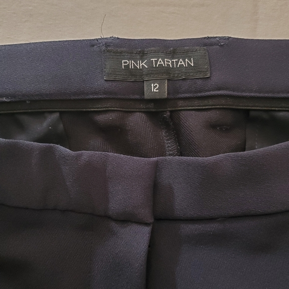 Pink Tartan Navy Blue Trousers -‎ Size 12 - Picture 3 of 7